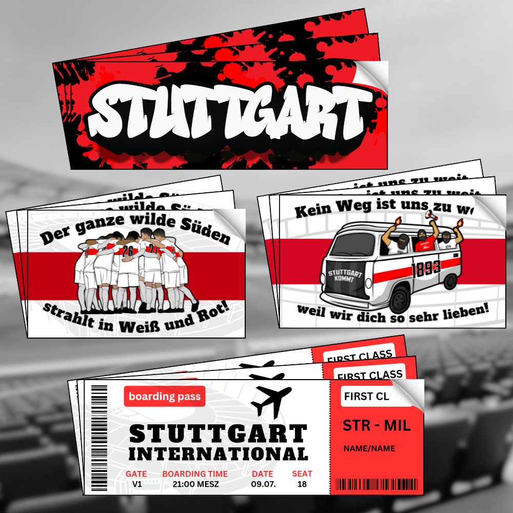 Stuttgart Kommt Sticker Set