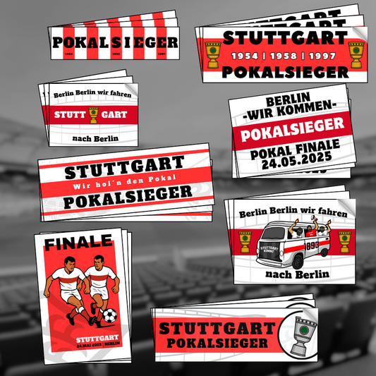 Großes Pokalsieger Sticker Set